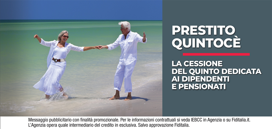 Agenzia Financial Consulting S.n.c. Fiditalia | Alcamo | Cessione del Quinto Quintocè - Un consulente dedicato per i progetti di dipendenti e pensionati. Messaggio pubblicitario con finalità promozionale. Per le informazioni contrattuali si veda IEBCC in Agenzia o su Fiditalia. it. L’Agenzia opera quale intermediario del credito in esclusiva. Salvo approvazione Fiditalia.